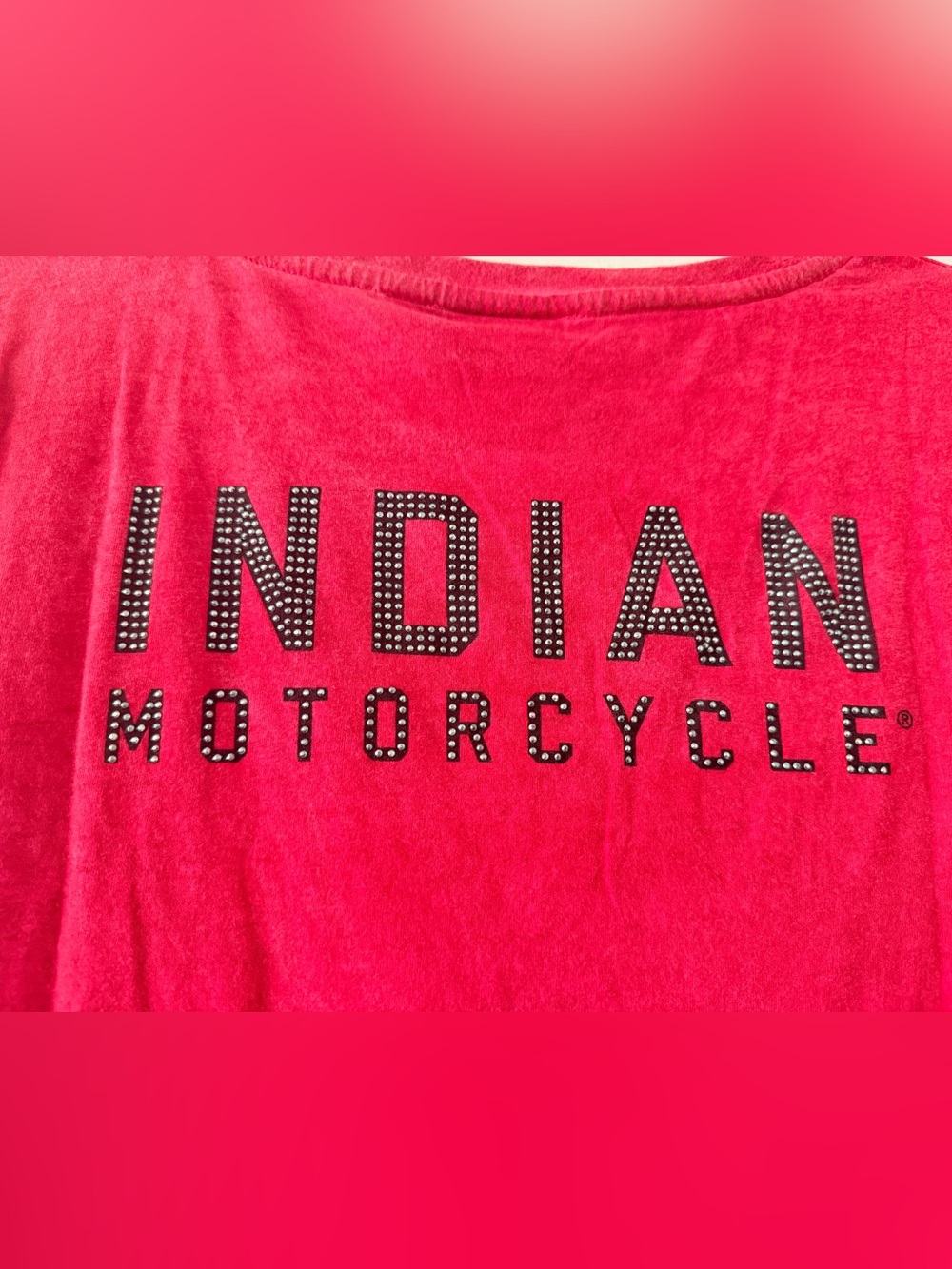 Indian Motorcycle Women's Crisscross V-Neck Tee in Red - Picture 4 of 6